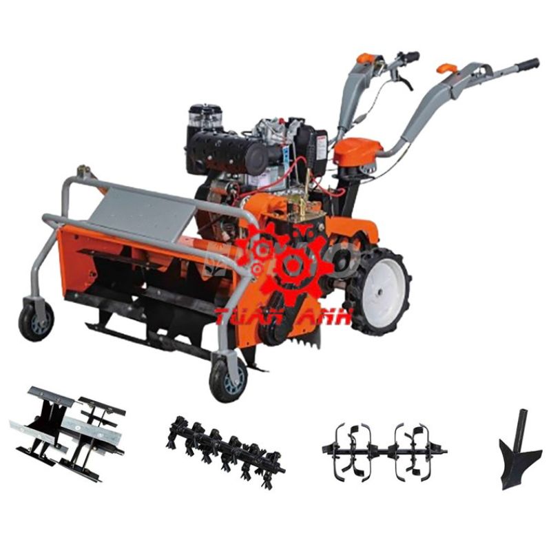 máy băm cỏ 4 chức năng 178f có đề 9hp phụ kiện đi kèm