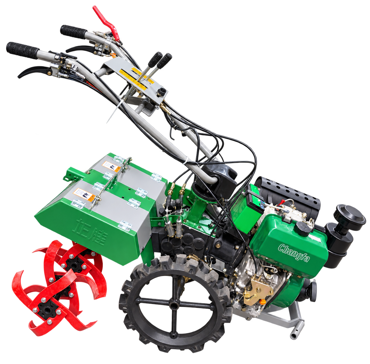Máy phay cầu sau Changfa 195F 15HP – Phay đất ruộng khô, tạt rãnh đa năng