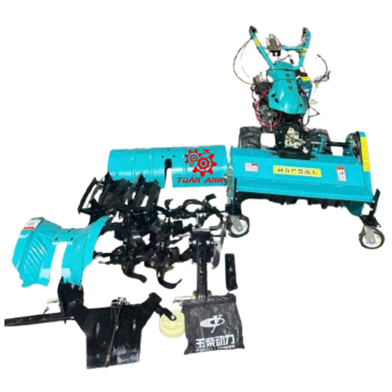 Máy Phay Cầu Sau Đa Năng Yuchai 195F 15hp – Tạo rãnh, sạc cỏ, phay đất, băm cỏ cực khỏe