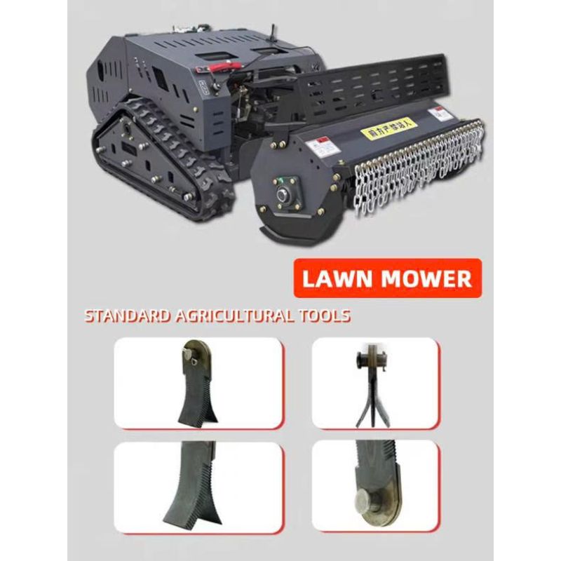 Máy băm cỏ điều khiển từ xa bánh xích đa năng — băm, phay, san, tạo rãnh
